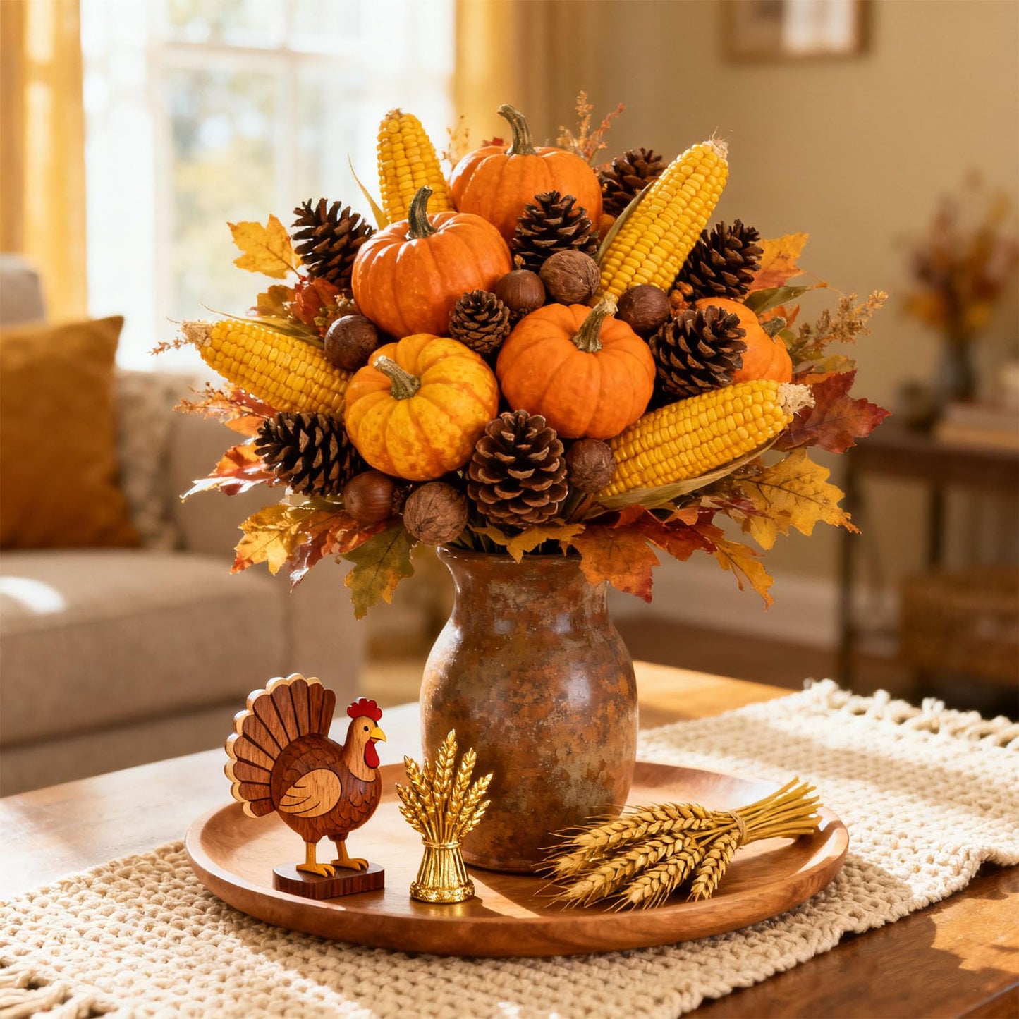 JOHOUSE 3.5-5Inch Natural Pine Cones Crafts, Natural Pinecone Ornaments Vase Fillers for Autumn and Winter Christmas Decorations