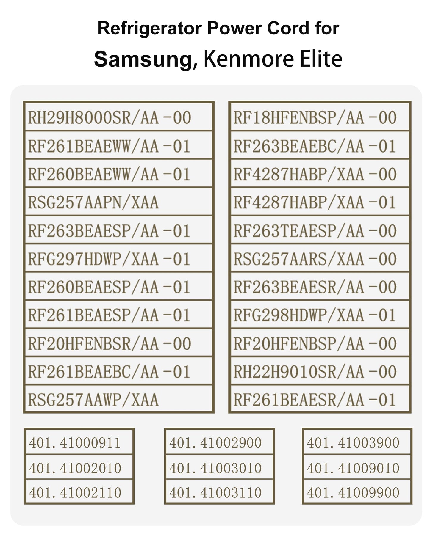 3903-001003 Refrigerator Power Cord for Samsung, 3903-000519 Fridge Power Cord for Kenmore Elite, Compatible with RF28T5001SR RH29H8000SR RF28HMEDBSR 3903-000796 etc
