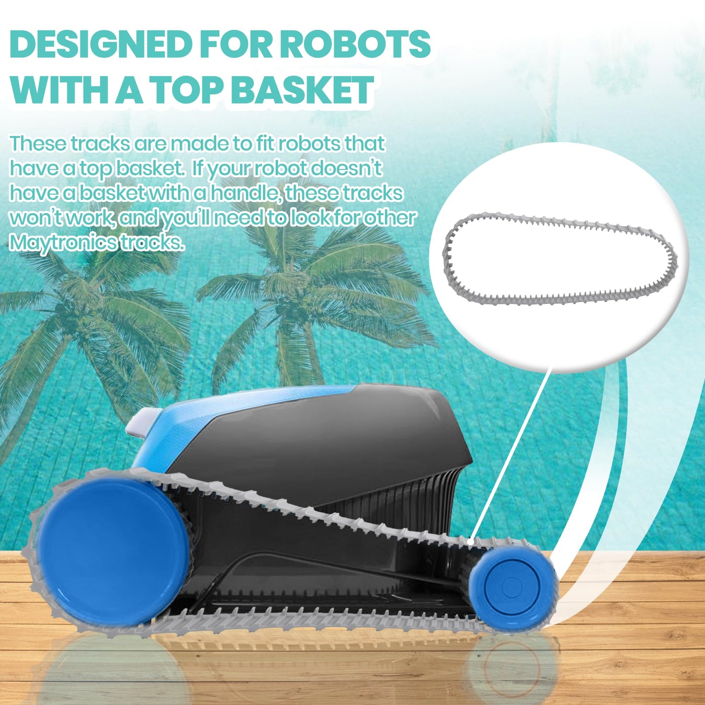 Calvana (2 Pack) Replacement Gray Tracks for Maytronics Dolphin Robotic Pool Cleaners with Part Number 9983152-R2 Dolphin Parts