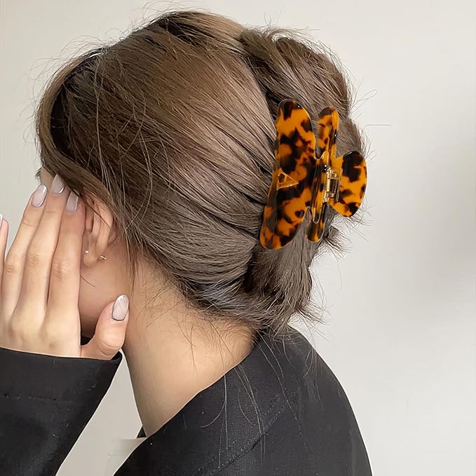 Acrylic Letter Hair Clips for Women -Tortoise Shell Monogram Hair Claw Alphabet Large Hair Clip, Fashion Glitter Claw Clips Elegant And Durable Hair Accessory, Letter B