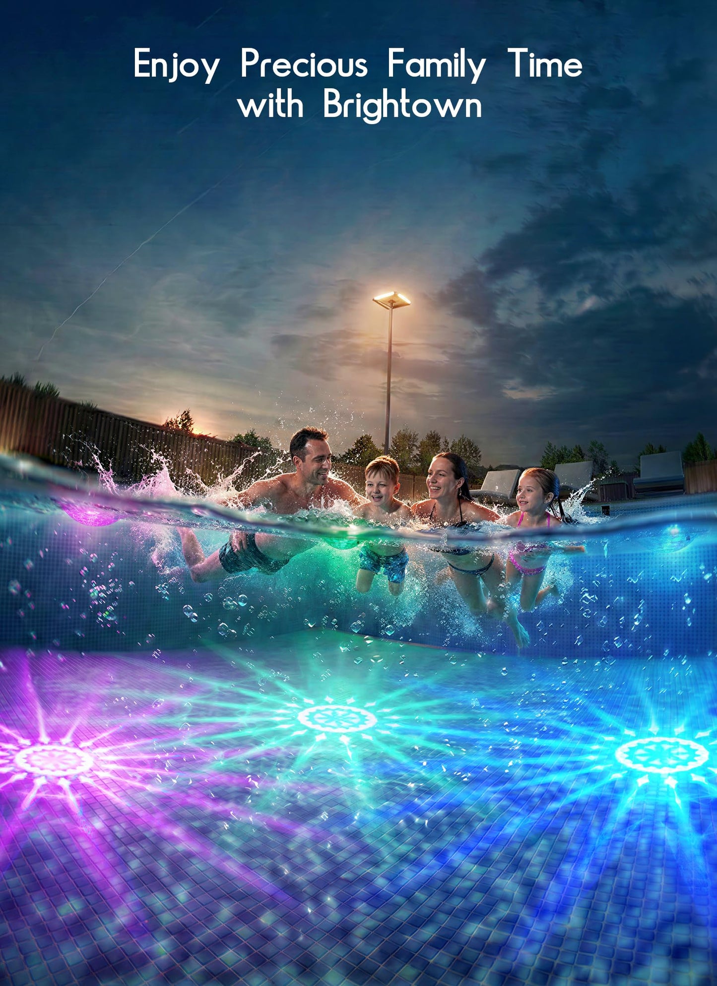 Floating Solar Pool Lights 1 Pack, RGBWW 12 Lighting Modes, 3 Dimming & Timing IP68 Waterproof with Remote Control, Solar Floating Pool Lights for Above Ground Pools Inground Pools Accessories Bathtub