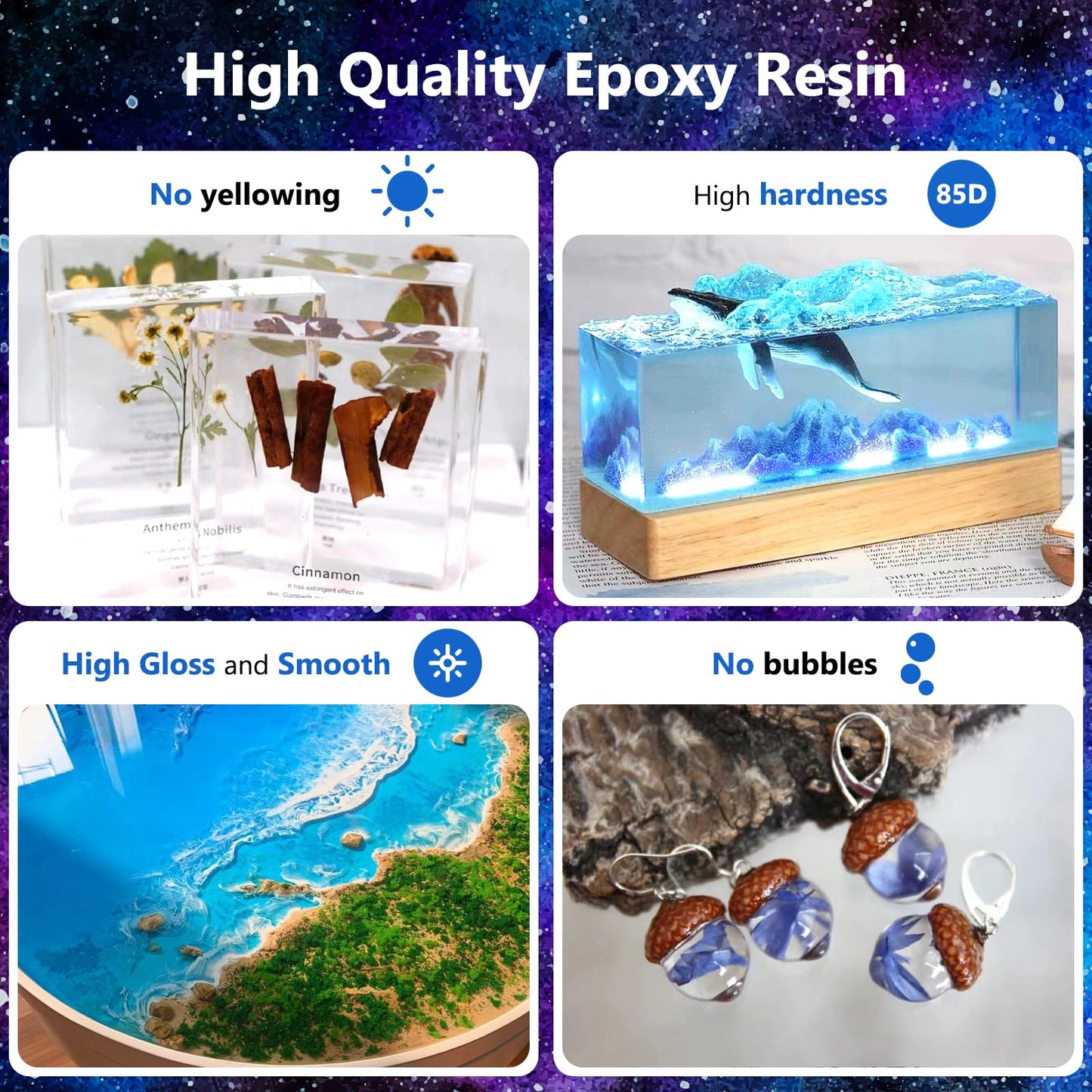 KISREL Deep Pour Epoxy Resin, 96OZ Resin Epoxy Kit (2:1) for 2-4 Inch Pour Depths，Bubble Free, Low Odour, Crystal Clear Casting Resin for Bar Tops, Table Tops, River Tables, Wood Fillers, Crafts