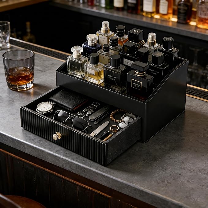 LADSTAG Cologne Organizer for Men,Cologne Stand,Organizador de Perfumes,Estante Para Perfumes,Dresser Organizer Countertop,Mens Bedroom Essentials,Gifts for Men,Mens Valentines Day Gifts