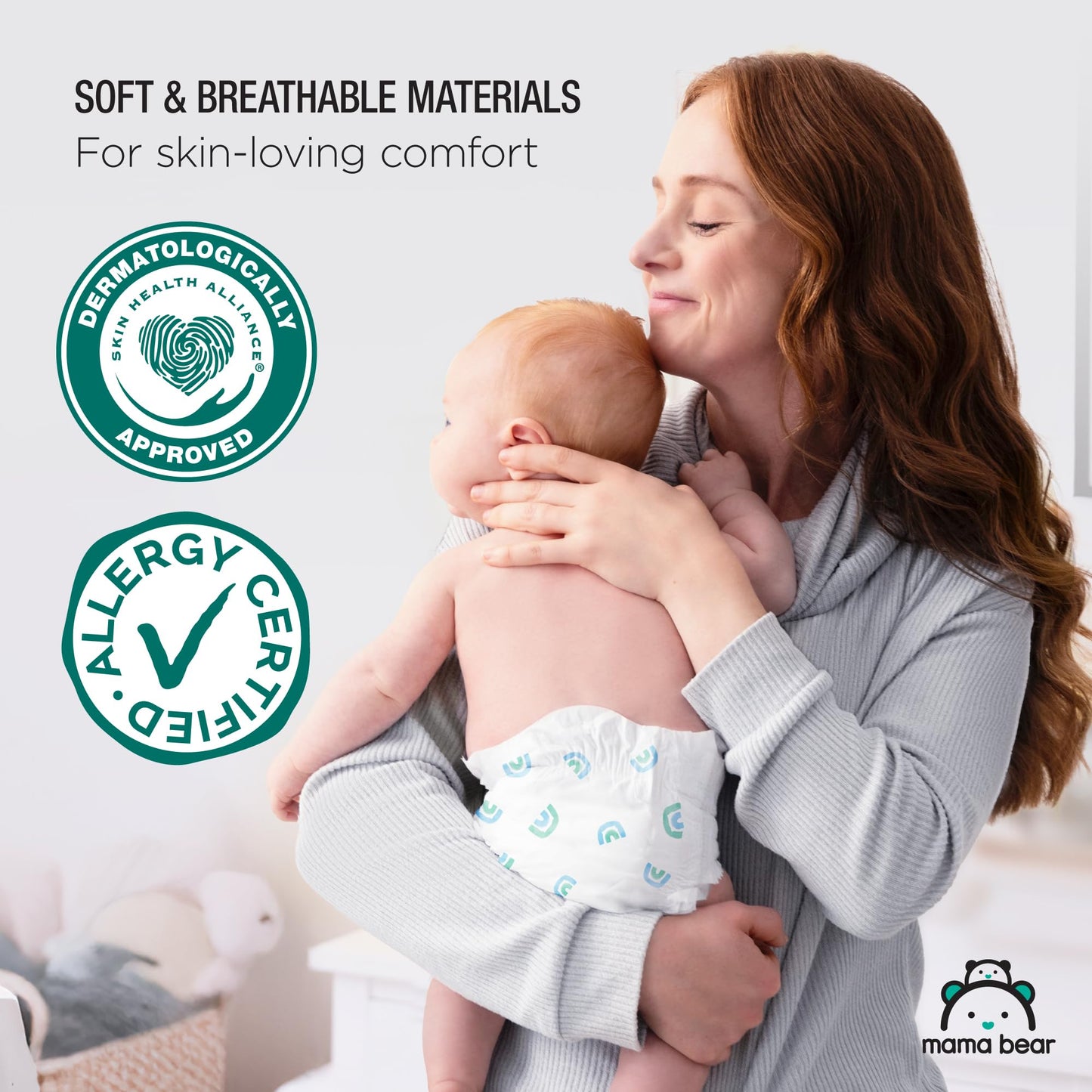 Amazon Brand - Mama Bear Gentle Touch Diapers, Size 7, 80 Count (4 packs of 20)