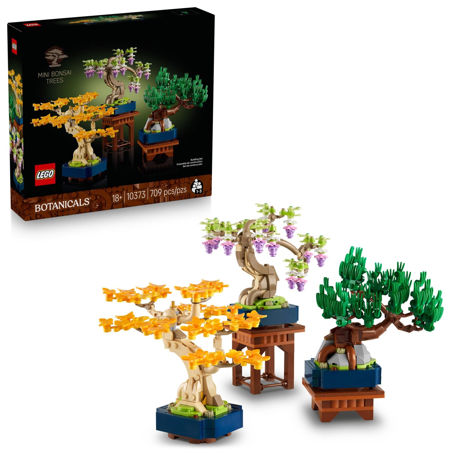 LEGO Botanicals Mini Bonsai Trees Building Set - Artificial Bonsai Tree Building Blocks for Adults, Ages 18+ - DIY Home and Office Decor for Men and Women - Gift for Christmas - 10373