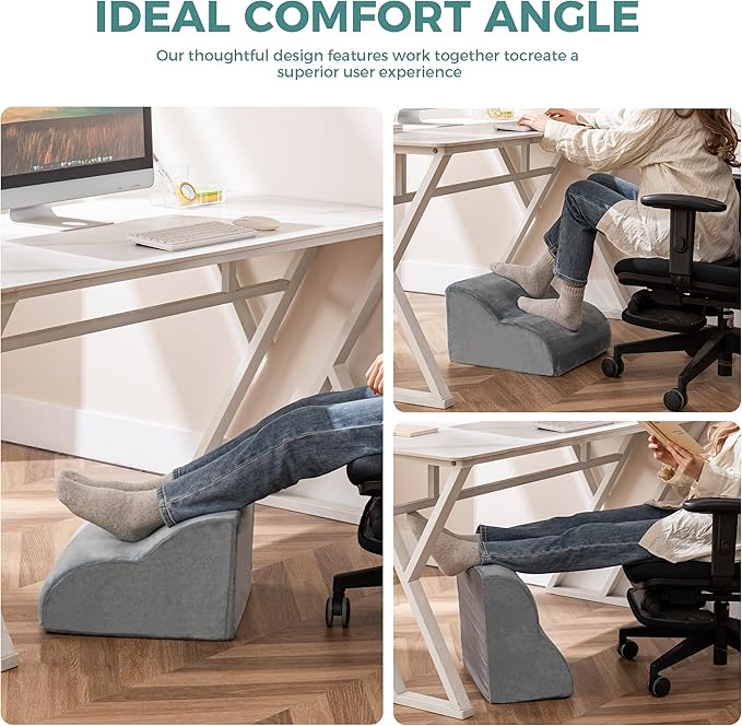 Ganondorf Ergonomic Foot Rest for Under Desk at Work Multi-Purpose Foot Stool Leg Elevation Pillow Back Support Cushion & Lap Desk Support, High-Density Foam with Washable Cover