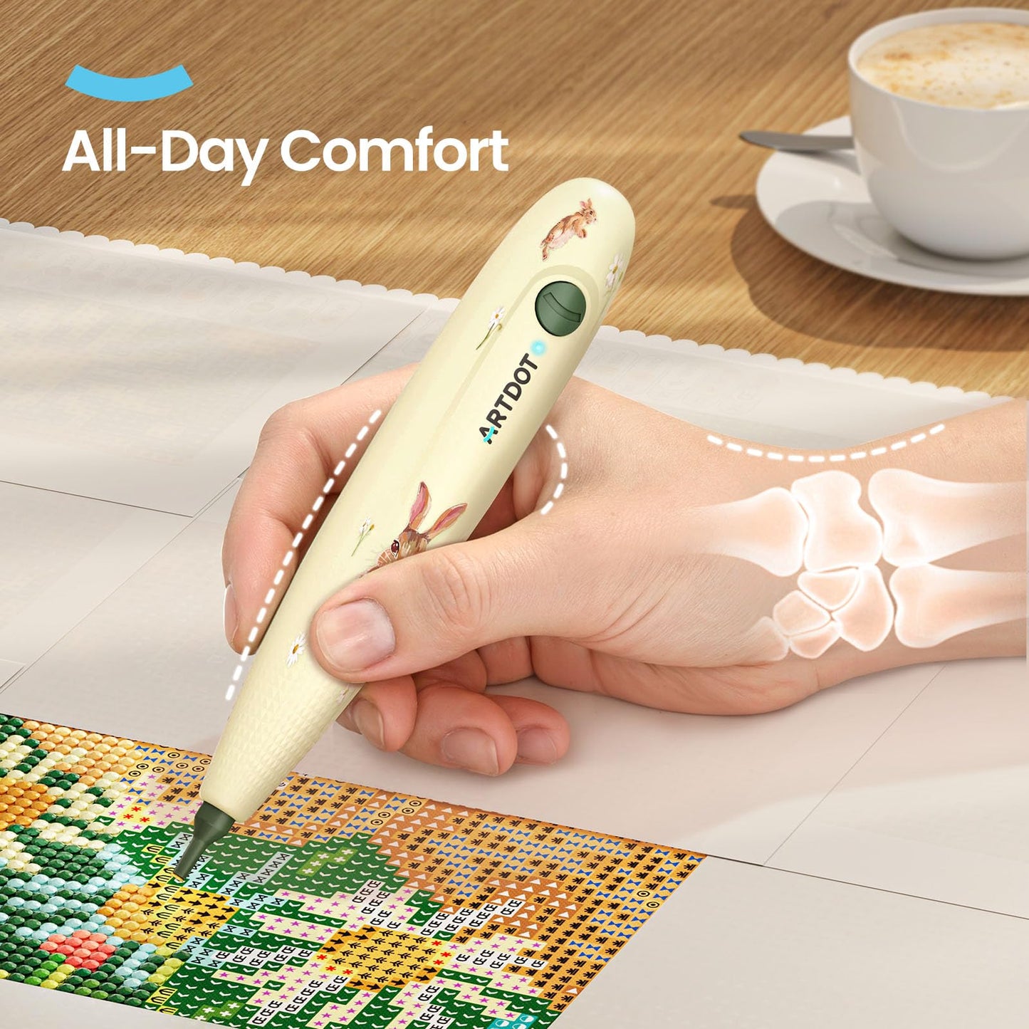 ARTDOT Wireless Vacuum Pen for Diamond Art Kit for Adults, Long-Lasting Electric Pen for Diamond Painting Accessories and Tools