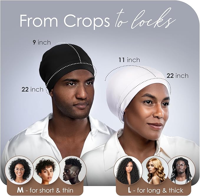 CAPLORD Satin Bonnet for Sleeping, Curly Hair Wrap Sleep for Men, Adjustable Silk Beanies for Women, Silk Hair Bonnet