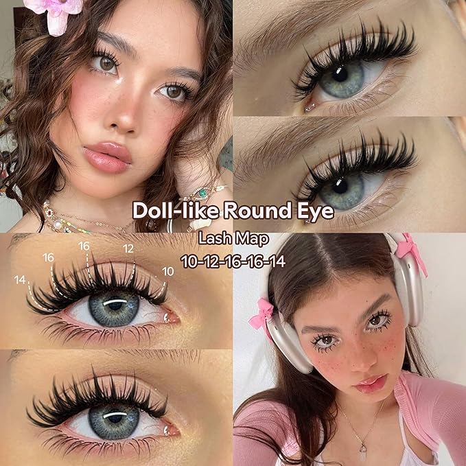 Goddvenus BUNNY Manga Lash Clusters Kit Natural Cluster Eyelash Extensions Wispy Fairy Eyelash Clusters Anime Individual Lash Extensions Kit C Curve False Eyelashes 10-16mm Pestañas Postizas Naturales