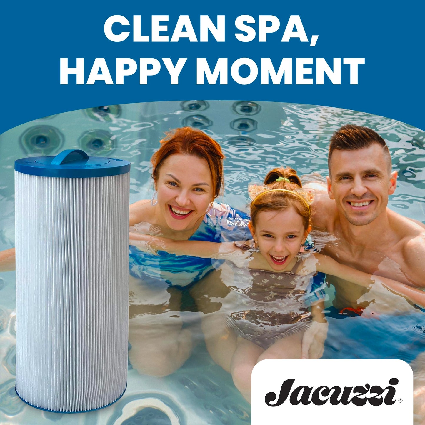 Jacuzzi ProClear 6000-383AJ Hot Tub Replacement Filter Cartridge Fits J-300, J-400, J-500, J-LX (2002+) - Hydro Filter with Twist-Off Cap, OEM Accessories & Replacement Parts, 60 Sq Ft, 1 Pack