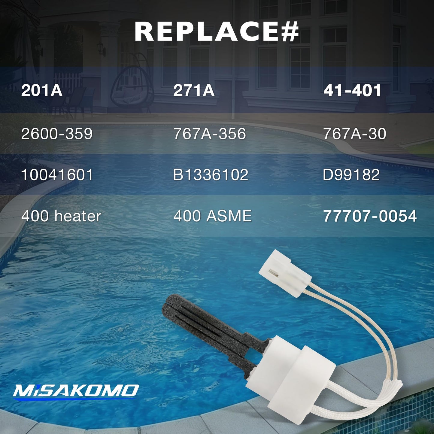 Misakomo Pool Heater Igniter Kit with Gasket Compatible with Pentair MasterTemp 200/250/300/400 & Max-E-Therm for Pool and Spa Heater Igniter Kit, Replace# 77707-0054
