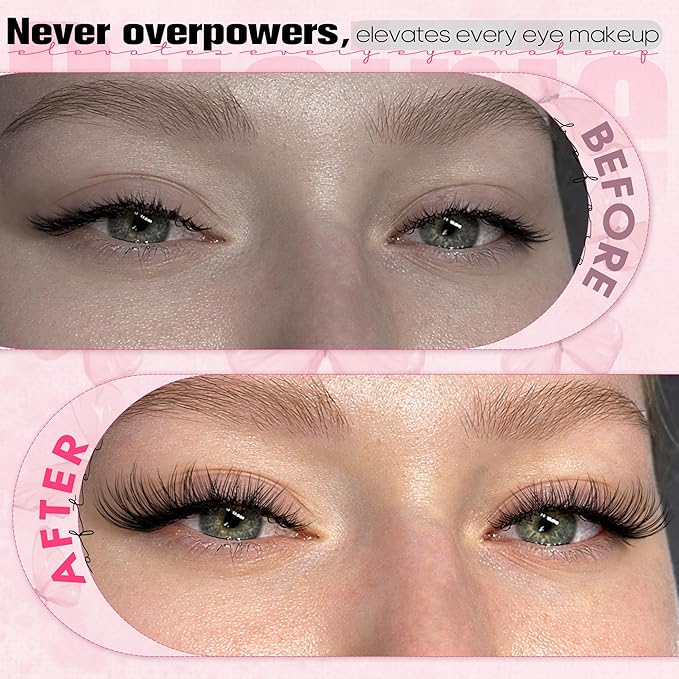 Wispy Lash Clusters Natural Cluster Eyelash Extensions 8-16mm Eyelash Clusters C-Curly Daily Wear Lashes Clusters Natural Bare Face Individual Lashes Eyelashes Clusters