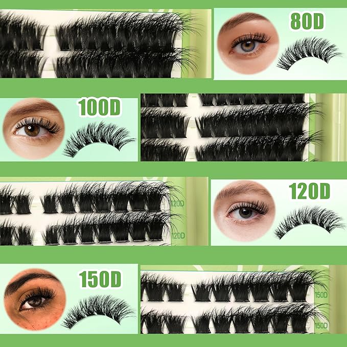 Cat Eye Wispy Lash Clusters Kit 420Pcs DIY Individual Lashes Clusters Lash Bond and Seal Lash Tweezers