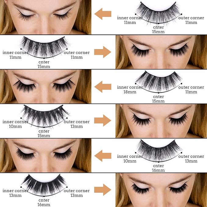 AROIC 30 Pairs False Eyelashes Kit - 3D 6D Volume Wispy Lashes with 6 Styles, Soft Lightweight Natural Look, Reusable Handmade Fluffy Lashes for Women Girls(Everyday/Cat Eye/Mink Effect/Party)