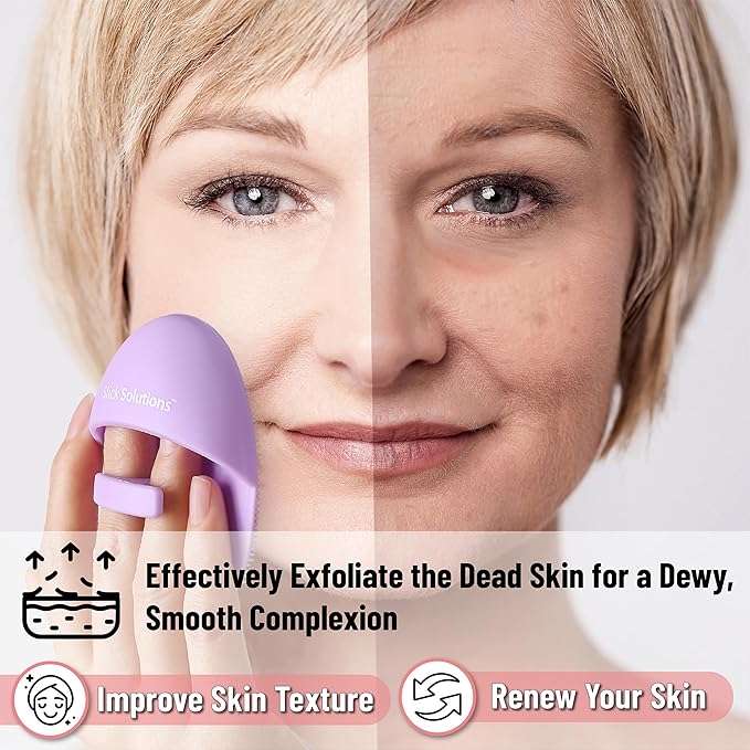 Slick- Silicone Facial Cleansing Brush, 4 Pack, Silicone Face Scrubber Exfoliator, Face Exfoliator Scrubber, Facial Scrubber for Face Cleanser Brush, Exfoliating Face Scrubber, Face Brush