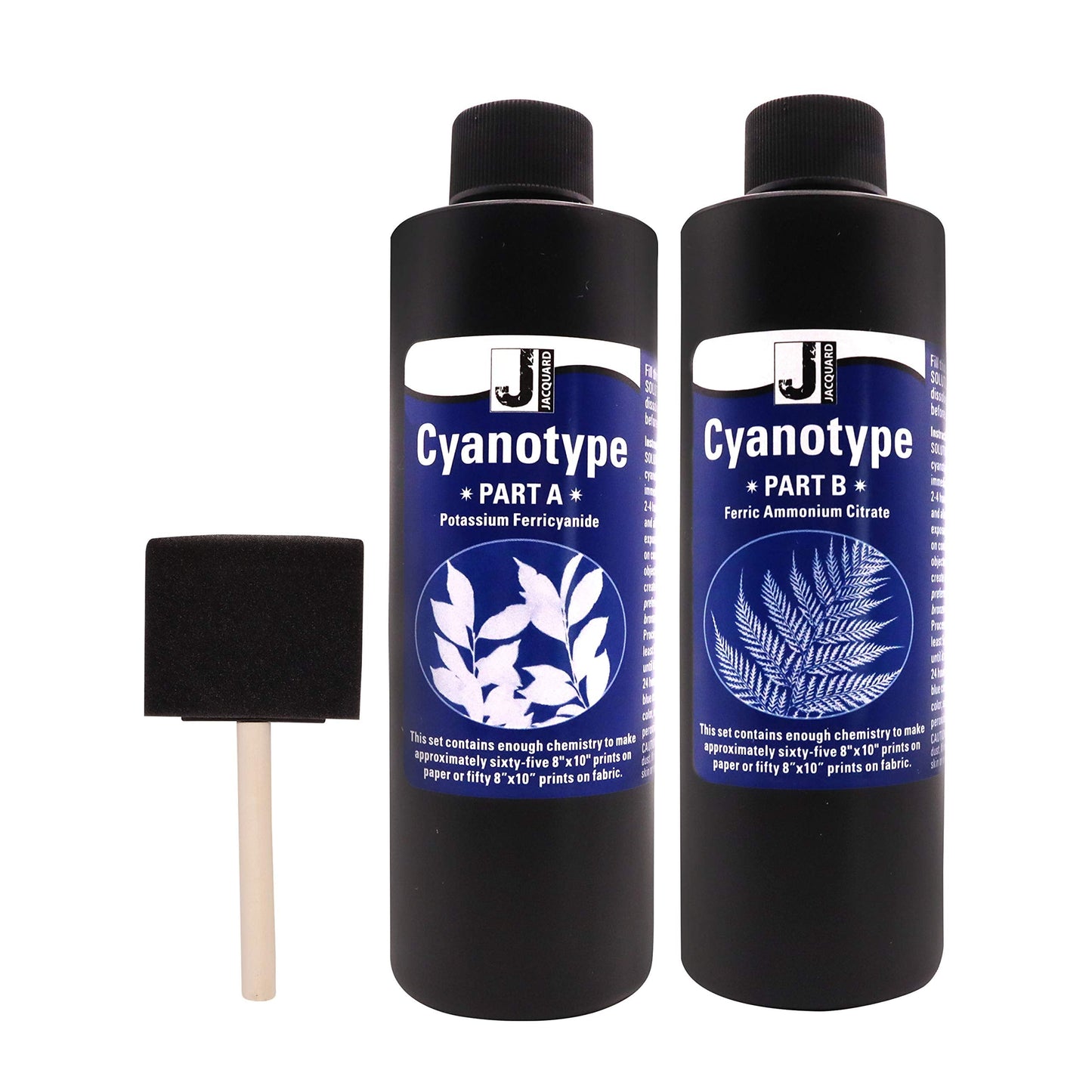 Jacquard Cyanotype Kit - Sun Printing Sensitizer Set for Paper & Fabric - Complete Blueprint Art Kit with Sponge Brush - Cyanotype Supplies for Photographers, Crafters & Kids