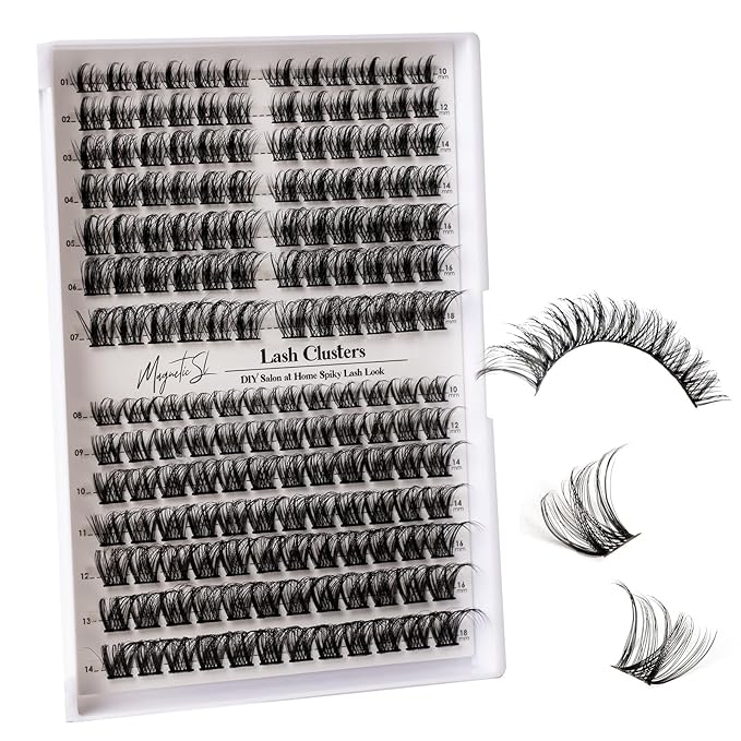 Lash Clusters 168pcs Manga Lash Extension 10-18mm Cluster Eyelash Extensions Natural Band Lash Individual Lashes -M37+M38（Fairy+Natural）