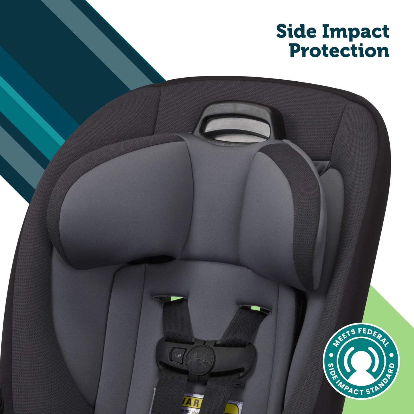 Safety 1st Ellaris 3-in-1 Convertible Car Seat, Slim Fit Design, Rear & Forward-Facing, 5-Position Headrest, 3-Across Fit, Travel-Friendly with Machine-Washable Seat Pad, Smokey Haze