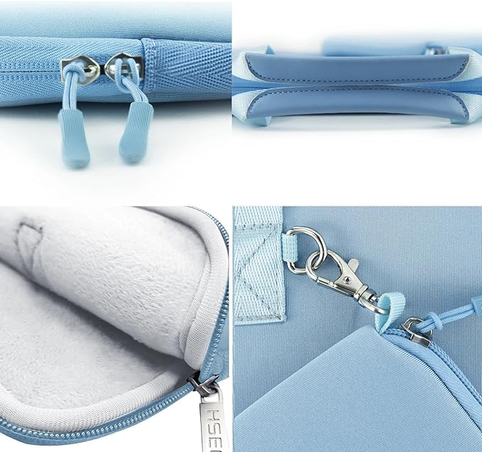 Hseok Laptop Sleeve 16 inch Case with Small Case, Compatible with MacBook Neo/Pro 16" M5/M4/M3/M2/M1, MacBook Air 15 M5, XPS 16 and Most 15.6-16 Notebooks, Neoprene Computer Handbag,SK01BL01