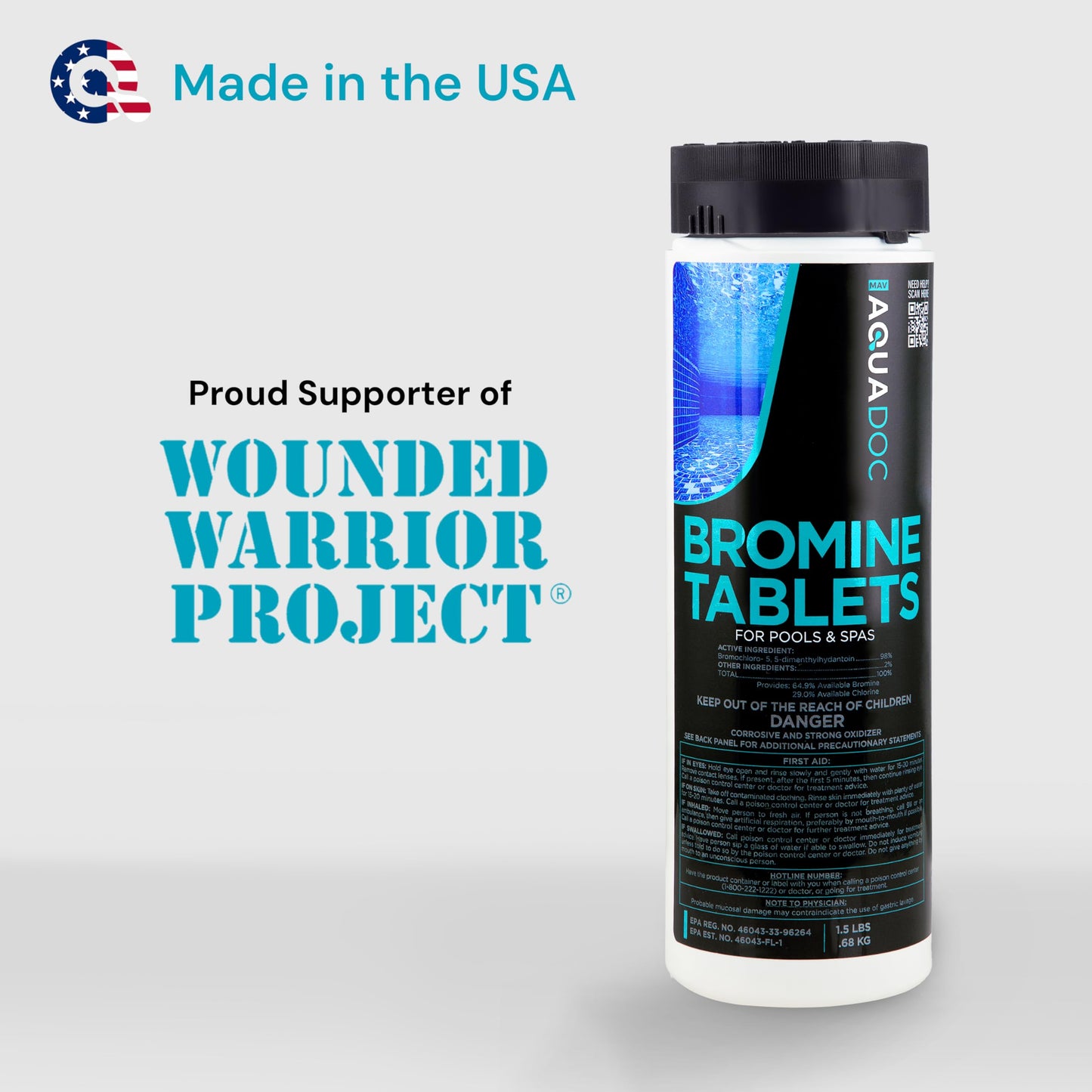 AquaDoc Bromine Tablets for Hot Tub & Spa - 1.5lbs Sanitizing Bromine Recommended for Hot Tubs