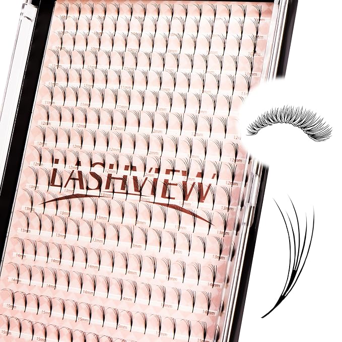 LASHVIEW Premade Volume Eyelash Extensions Mixed Tray Premade Lash Fans Pointed Handmade Thin Base (PFE02)