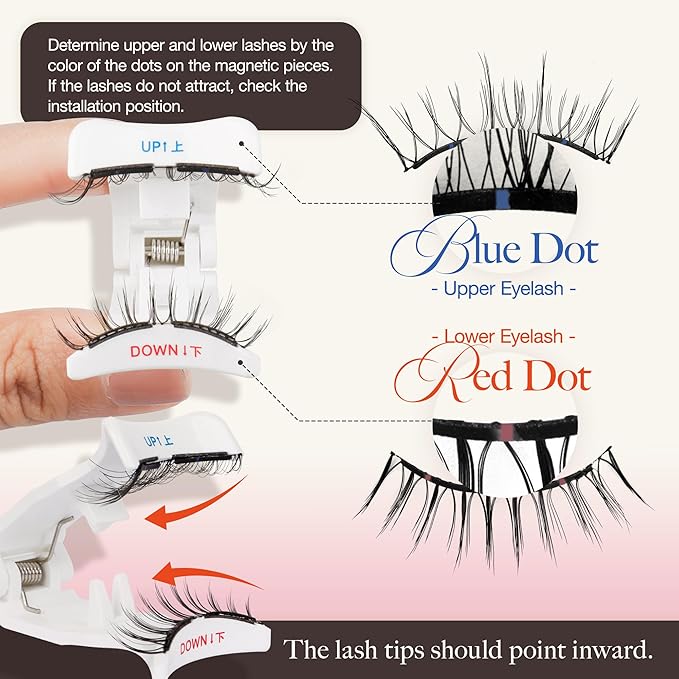LASHVIEW Upgrade Magnetic Eyelashes with Applicator Soft Magnetic Eyelashes Natural Look Reusable No Glue Needed Easy to Wear and Remove (RCM01)
