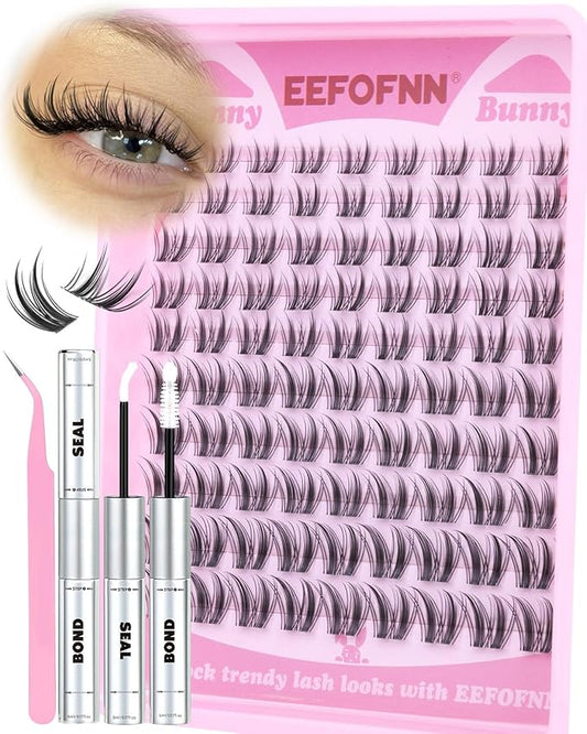 Lash Clusters Kit Wispy Eyelash Clusters Fairy Cluster Eyelases Extensions Manga Lashes Clusters Kit Short Indicidual Lashes Bunny Cluster Lashes C Curl Pestañas Postizas Naturales by Eefofnn
