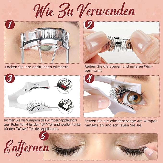 Higu clace Magnetic-Eyelashes with Applicator 2 Pairs Magnetic-Lashes Natural Look Wispy Magnet Lashes Easy to Wear and RemoveÃ¯Â¼ÂDJCX-C+NÃ¯Â¼Â