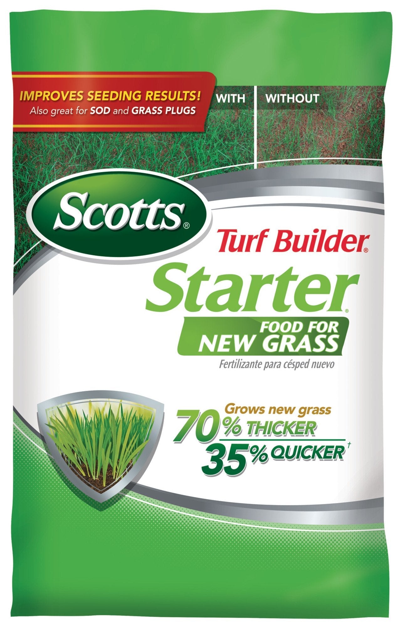 Scotts Turf Builder Starter Food for New Grass, 15 lb. - Lawn Fertilizer for Newly Planted Grass, Also Great for Sod and Grass Plugs - Covers 5,000 sq. ft.