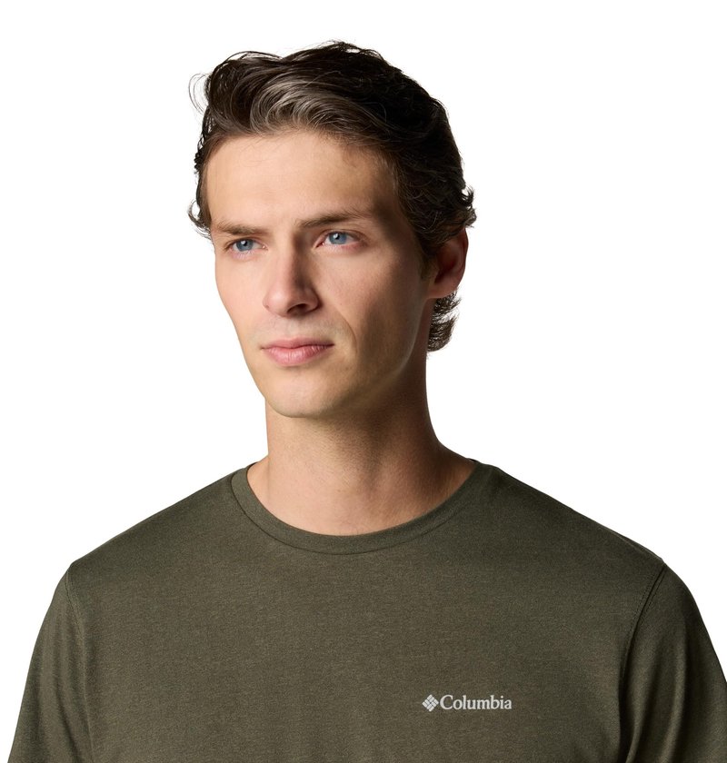 Columbia Mens Thistletown Hills Short Sleeve T-Shirt, Greenscape Heather, X-Large Tall