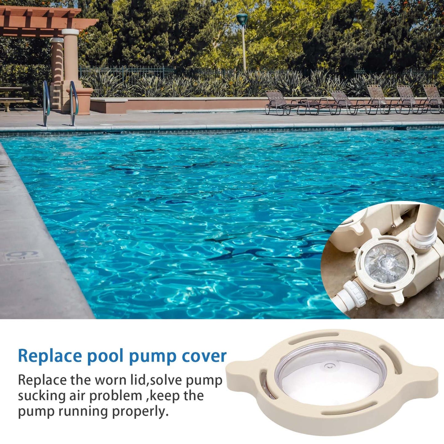 folosem 350090/350091 Pump Lid Assembly Complete Replacement Set for Pentair SuperFlo Pumps (Includes O-Ring)