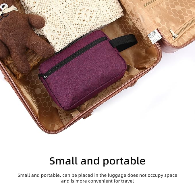 Travel Toiletry bag Toiletry bag for women men Hanging Cosmetic bag Travel accessories for Women Men (Deep purple)