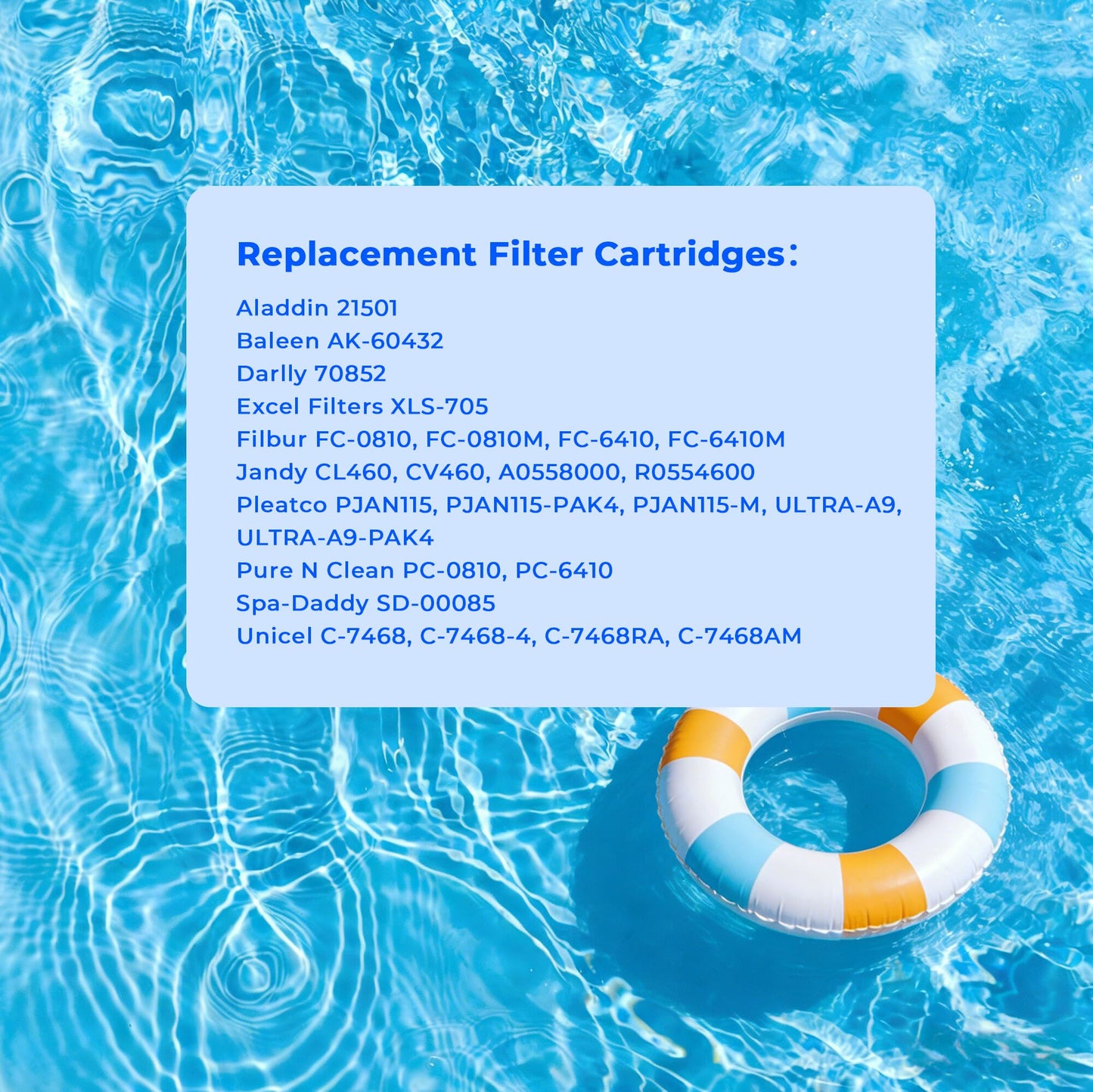 AQUIVEX CL460 Jandy Pool Filter Cartridge, Compatible with Jandy CL460, CV460, APCC7354, A0558000, R0554600, Pleatco PJAN115-PAK4, Unicel C-7468, Filbur FC-0810, FC-6410, Aladdin 21501 (4 Pack)
