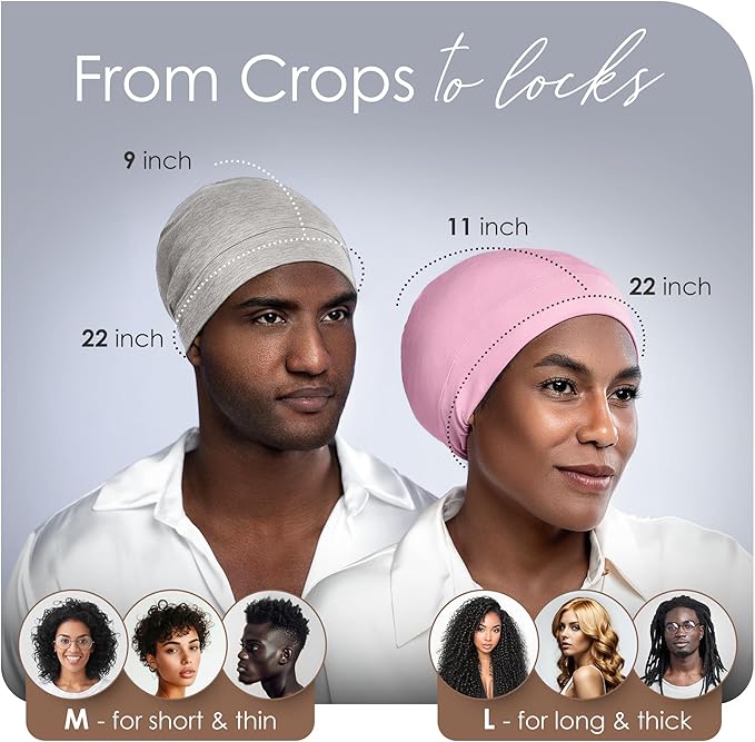 CAPLORD Satin Bonnet for Sleeping, Curly Hair Wrap Sleep for Men, Adjustable Silk Beanies for Women, Silk Hair Bonnet