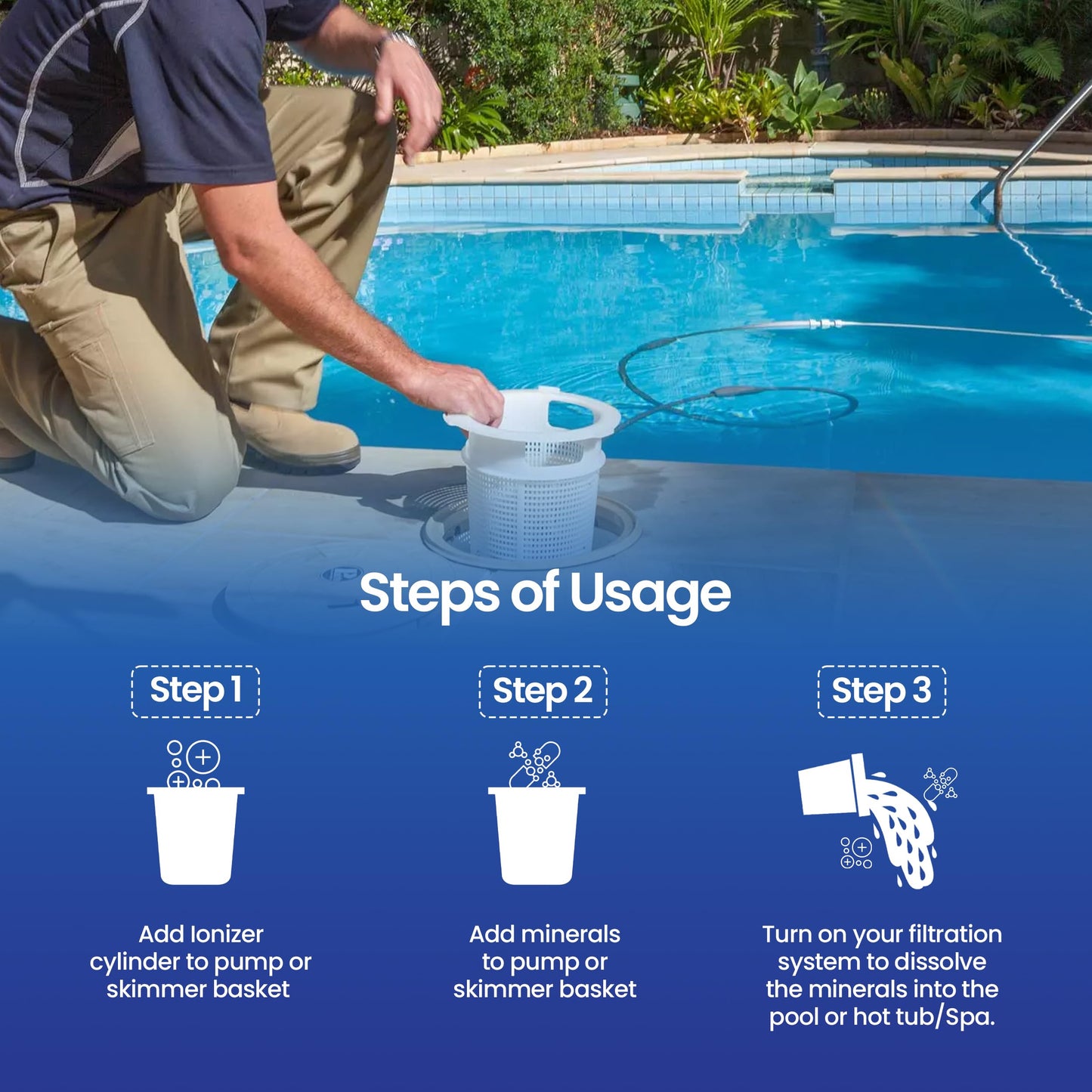 XL Black Mineral Purifier & Catalyst™ - Water Clarifier for Pools with Mineral Pack & Copper Ionizer – Starter Pack for 11K-30K GAL.