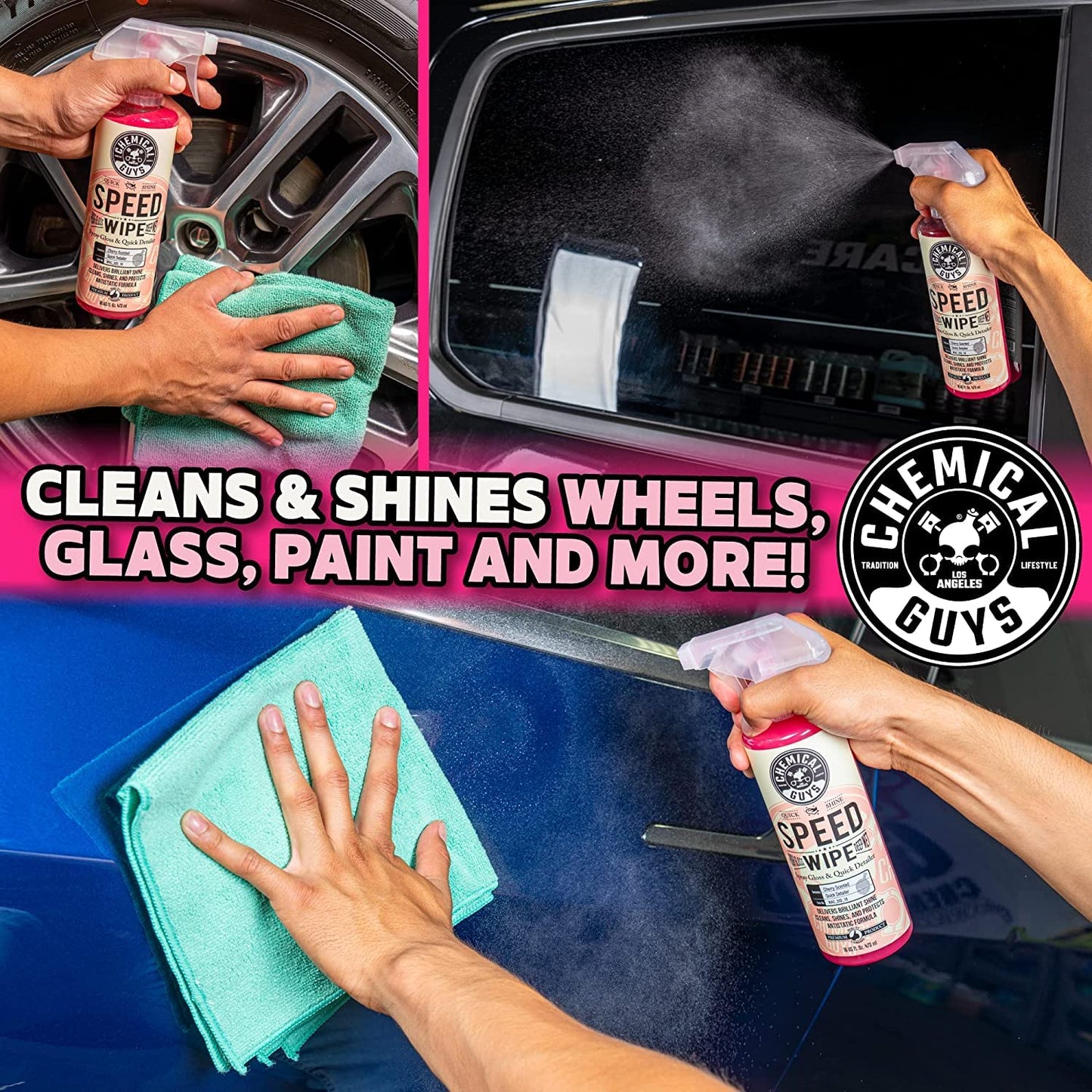 Chemical Guys Speed Wipe Quick Detailer, Safe for Cars, Trucks, SUVs, Motorcycles, RVs & More, Extra Large 32 fl oz, Cherry Scent