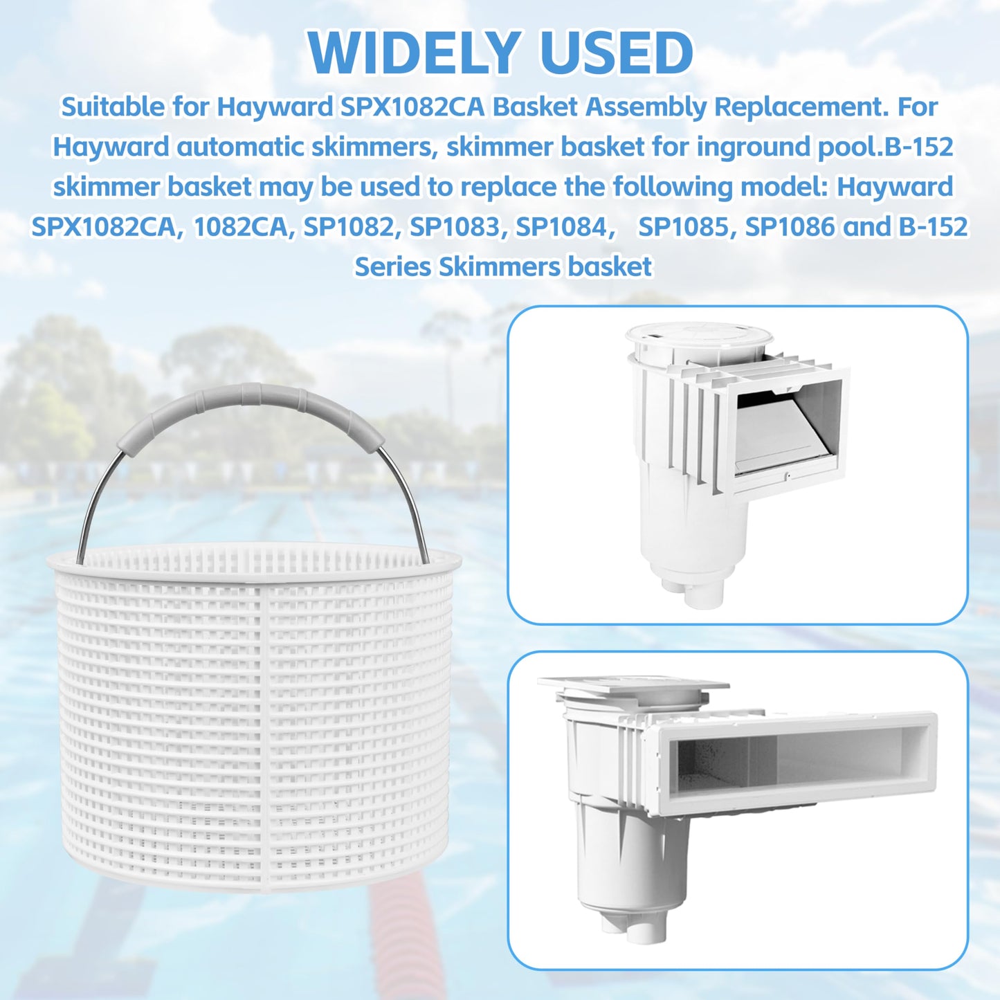Fuosuc SPX1082CA Pool Skimmer Basket Replacement Hayward Skimmer Basket SPX1082CA,Replacement Aladdin B-152 Skimmer,SP1082 SP1083 SP1084 1085 SP1075 1075T 1076 1077 Skimmers Basket