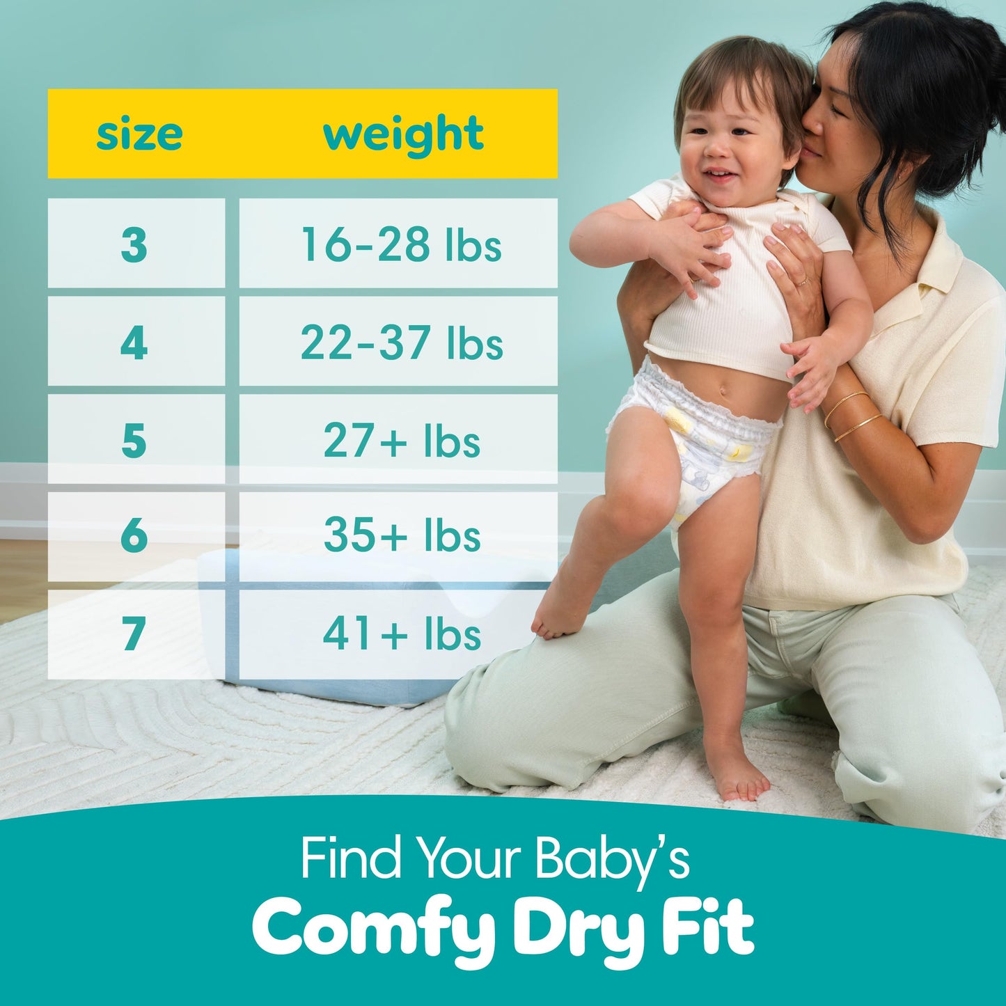 Pampers Diapers - Swaddlers 360° - Size 4, 104 Count, up to 100% Leakproof Comfy Dry Fit, Designed for Easy Changes, Pull On Baby Diaper (Packaging May Vary)