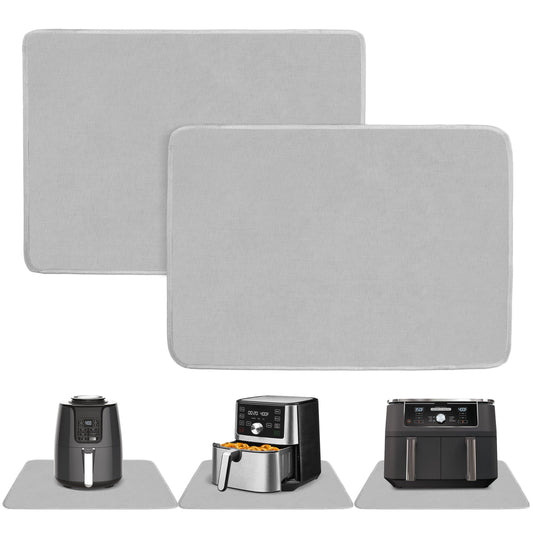 Amerbro Heat Resistant Mats for Countertop - Firproof 16x24 in Heat Resistant Mats for Air Fryer - Kitchen Countertop Protector for Air Fryer, Coffee Maker, Stand Mixer, Toaster, Oven 2PCS - Grey