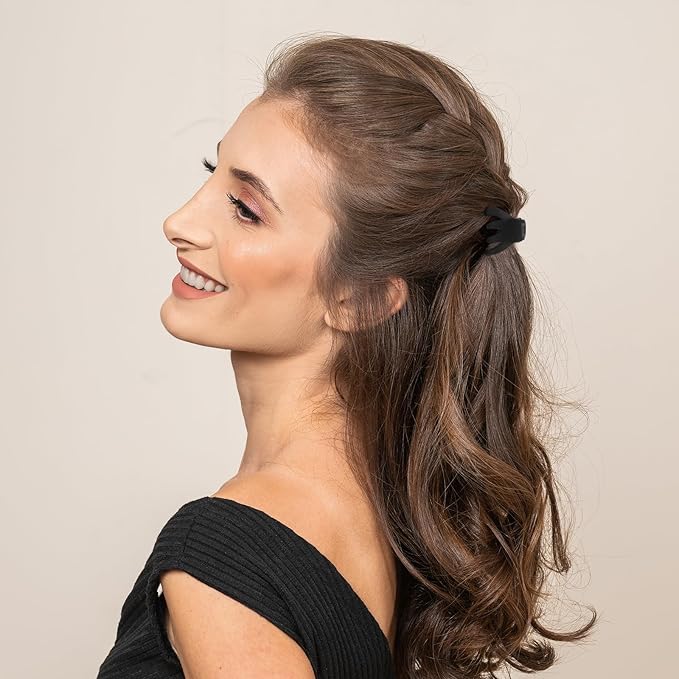 Cobahom 24 Pack Small Hair Claw Clips 1.2 Inch Matte Hair Clips for Thin Hair No-Slip Mini Hair Clip Hair Styling Accessories for Women and Girl (Matte Black)