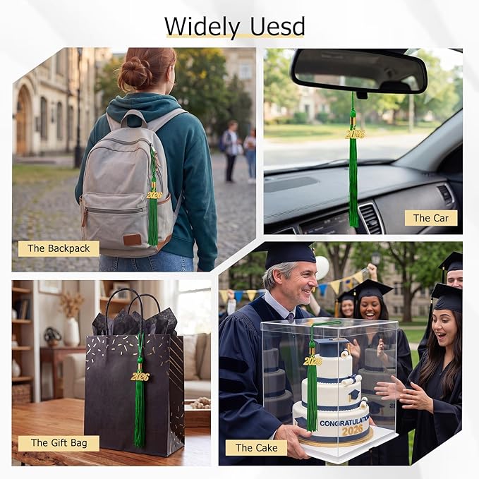 GraduationMall Single&Multiple Color Graduation Tassel with 2026 Year Charm 9"