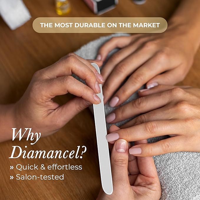 Diamancel Luxury Diamond Nail File – #2 Medium Grit - For Most Average Thickness Fingernails (Regular Size)
