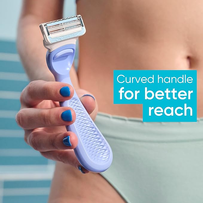 Gillette Venus Intimate Grooming Women's Razor for Pubic Hair and Skin, Bikini Razor, Handle + 3 Razor Refills