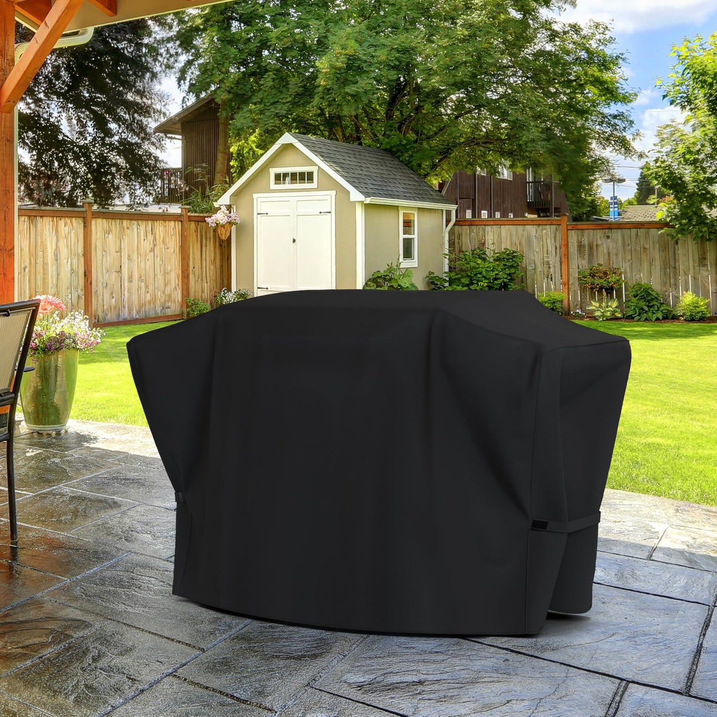 SHINESTAR Griddle Cover for Blackstone 28 Inch Griddle with Hood, Heavy Duty 5483 Flat Top Grill Cover with Velcro, Waterproof & UV-Resistant BBQ Cover for Blackstone 2-3 Burner Grill