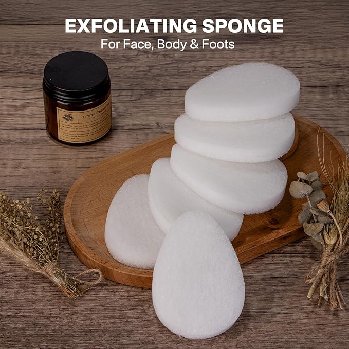 Yiclick Exfoliating Facial Sponge - Daily Cleansing Face Scrubber Exfoliator, Makeup Blackhead Remover Tools, Face Scrub Brush, Reusable Exfoliating Pads for Women