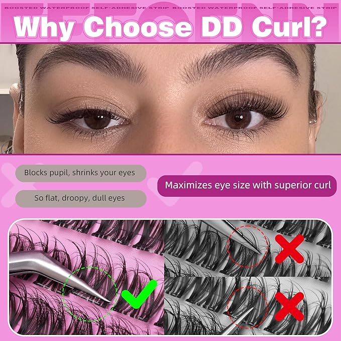 Lash Clusters Natural Eyelash Clusters Wispy Lashes Clusters C Curl Cluster Eyelash Extensions 8-14mm Lash Cluster Invisible Band Individual Lashes Bunny Cluster Lashes by Eefofnn