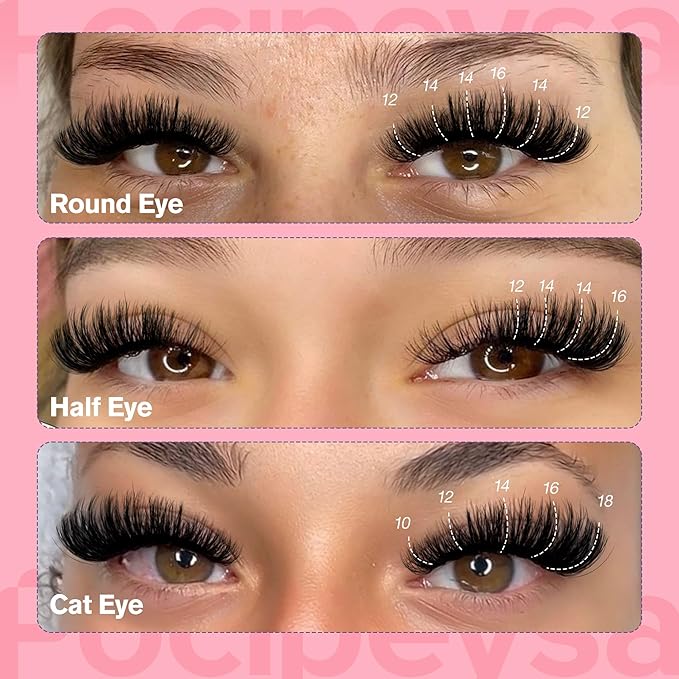 Focipeysa Fluffy Lash Clusters 100D Eyelash Clusters 10-18mm Fluffy Volume Individual Lashes D Curl Cluster Eyelash Extensions DIY Lash Extension for Beginners