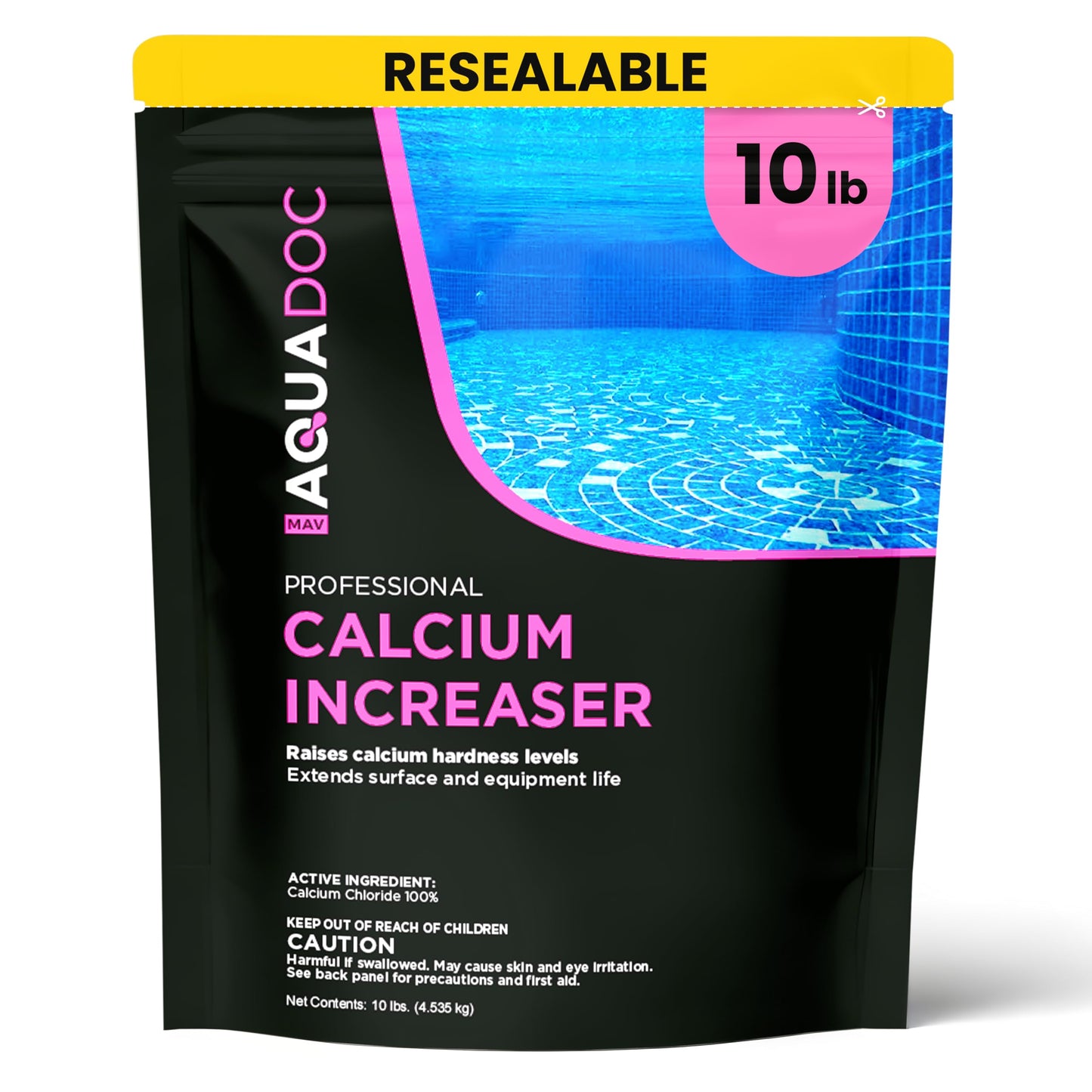 MAV AquaDoc Pool Calcium Hardness Increaser - 10lb - Fast-Dissolving Calcium Chloride for Swimming Pools - Made in the USA