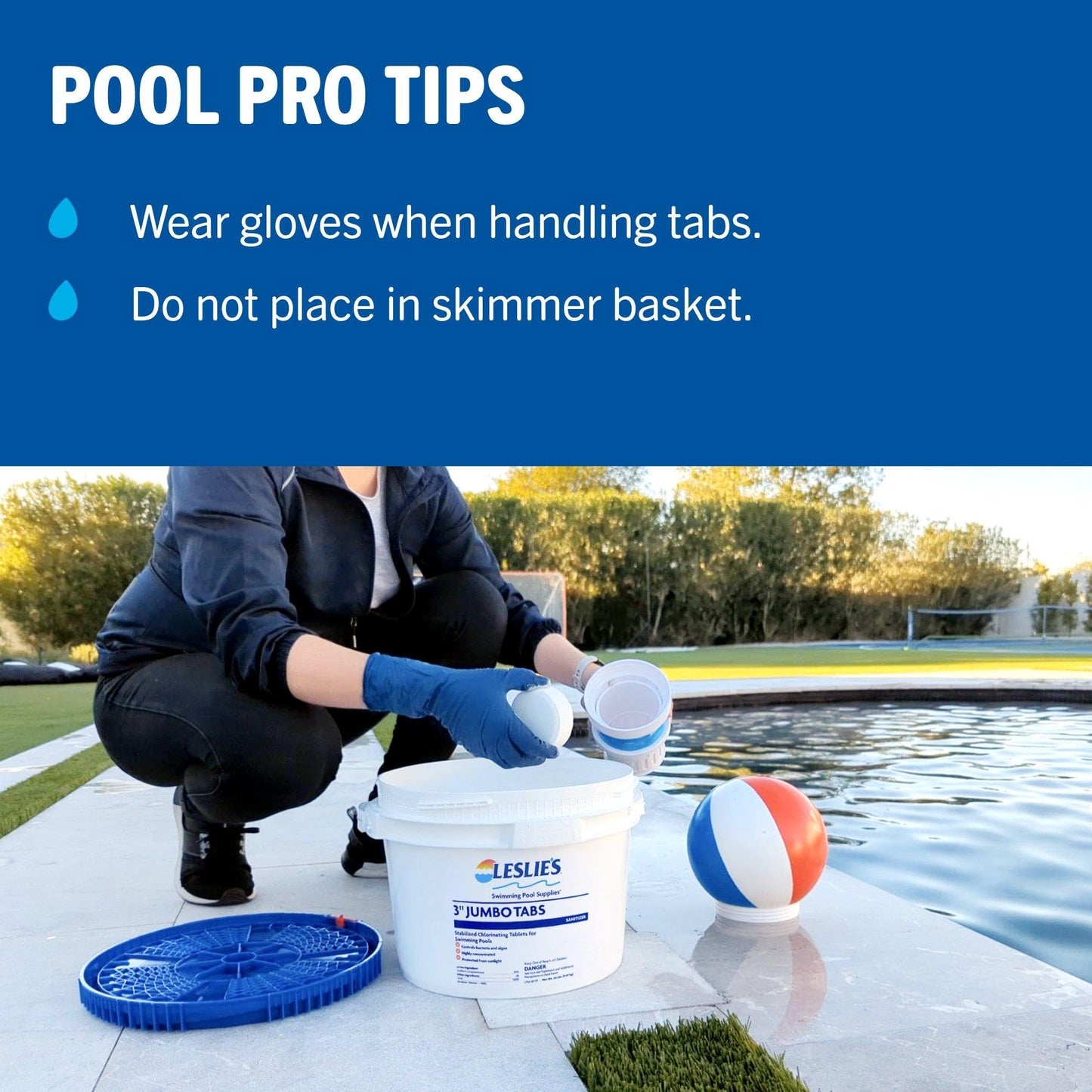 Leslie's 3 Inch Stabilized Chlorine Tablets for Sanitizing Swimming Pools - Individually Wrapped, Slow Dissolving - 90% Available Chlorine - 99% Tri-Chlor - 10 Pounds