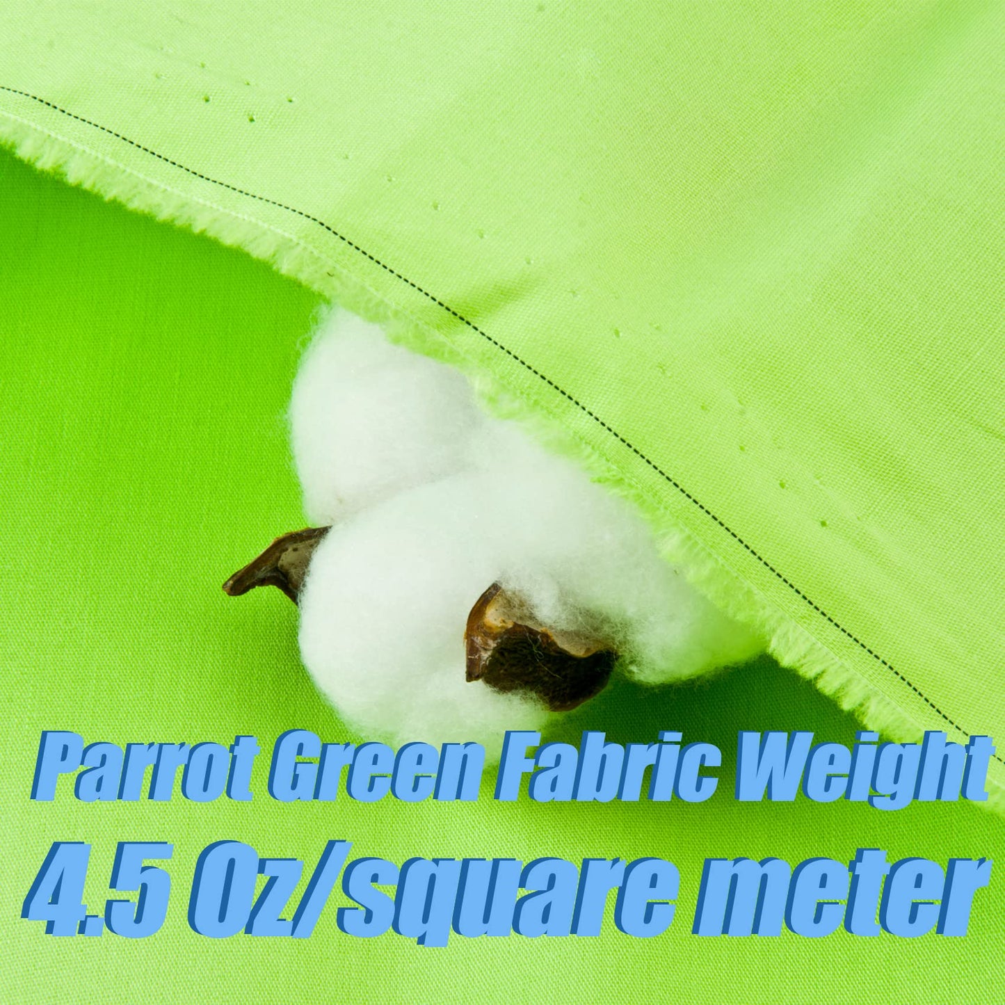 5 Yard Parrot Green Cotton Fabric, Natural Cotton Poplin Fabric by The Yard, 59 Inches Wide 100% Cotton Fabric, Soft Embroidery Muslin Quilting Material for Sewing Material Apparel Cloth